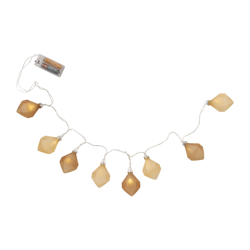Kerstverlichting diamant - 8 LED - bruin - 135 cm