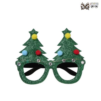 Kerstbril color change led - zilverkleurig - 18x6x15.5 cm