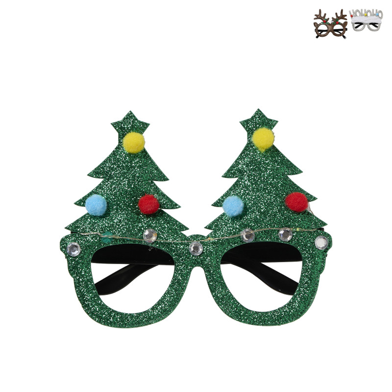 Kerstbril color change led - zilverkleurig - 18x6x15.5 cm
