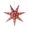 Kerstster met print - rood - 60x19x60 cm