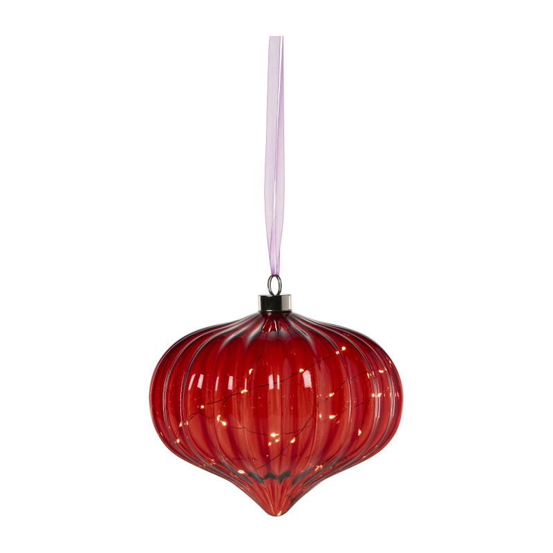 Kerst lampion glas led - 20x20x17.5 cm - diverse varianten