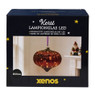 Kerst lampion glas led - 20x20x17.5 cm - diverse varianten