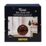Glazen kerstbal met LED - paars - 20x20x20 cm
