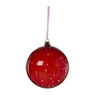 Glazen kerstbal met LED - paars - 20x20x20 cm