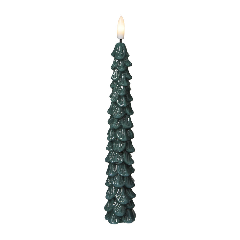 Kerstboom LED dinerkaars - groen - ø5x24.5 cm