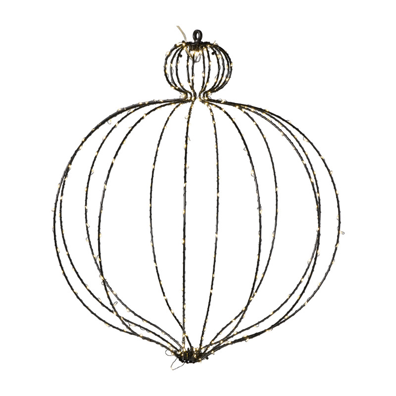 Kerstverlichting kerstbal - zwart - ø50 cm