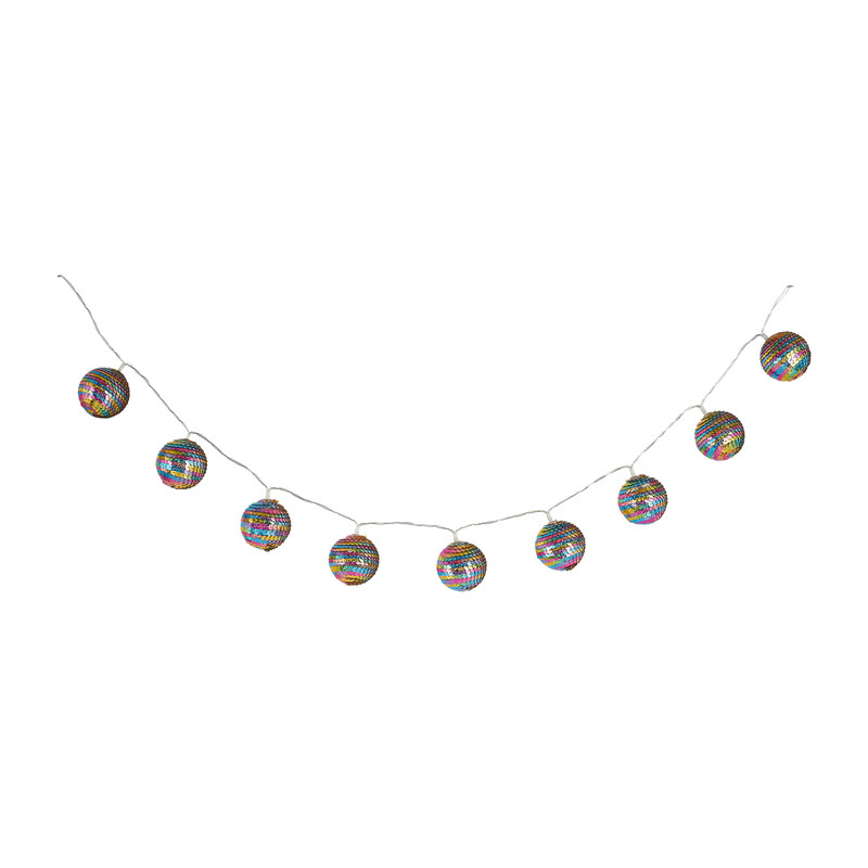 Lichtslinger pailletten - multikleur - 10 lampjes