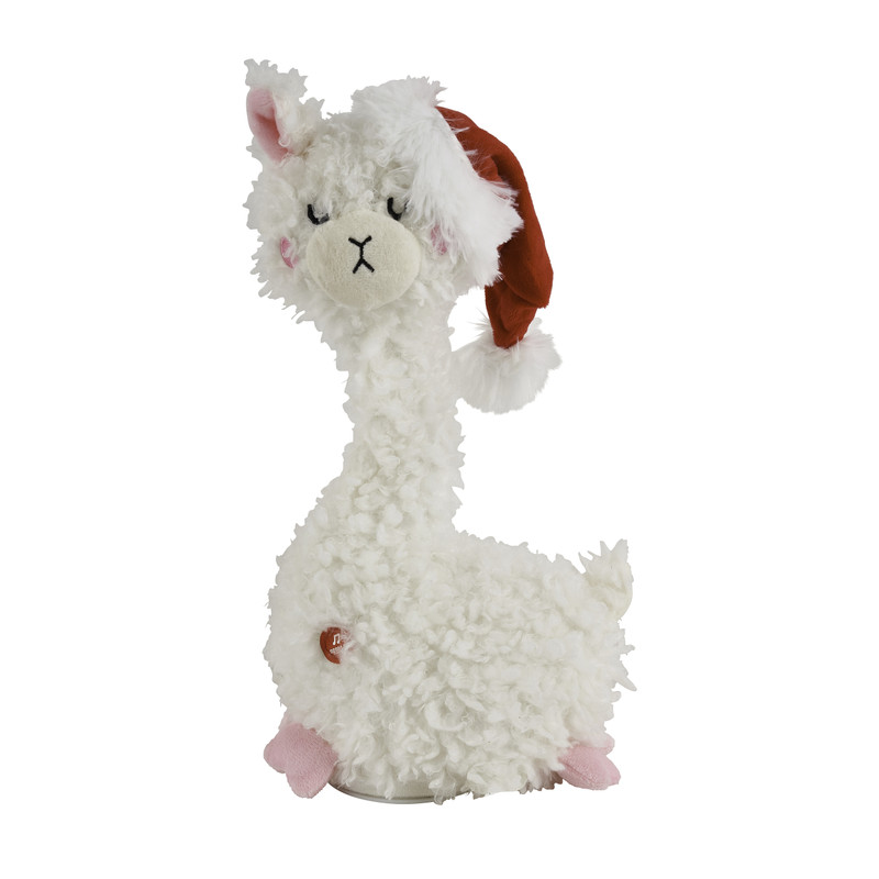 Knuffel alpaca met muziek