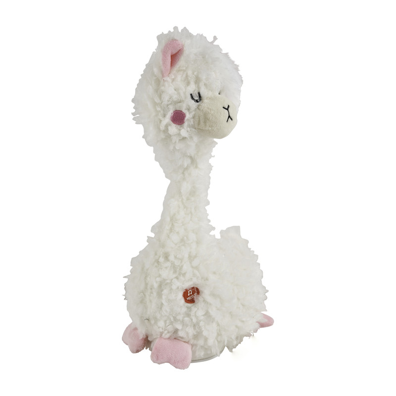 Knuffel alpaca met muziek