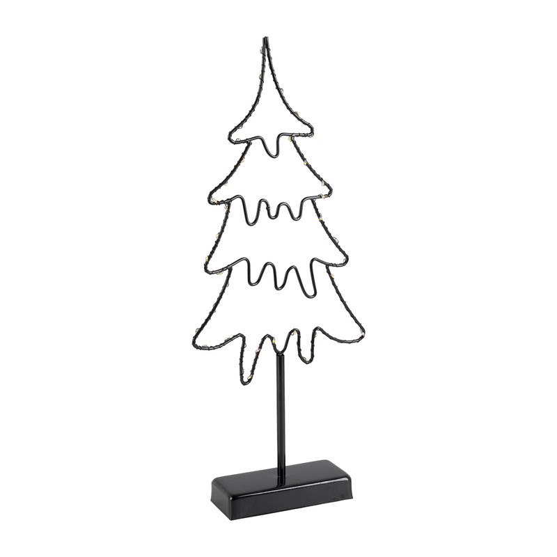 Kerstboom op voet met verlichting - 20x45 cm 