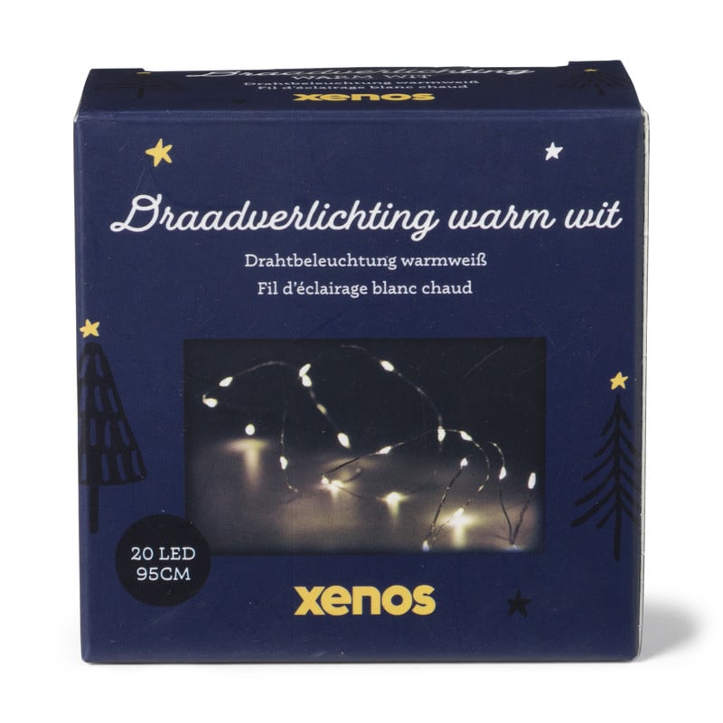 Draadverlichting -  warm wit licht - 20 led lampjes - 0,95 meter