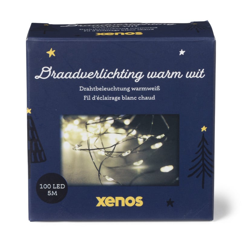 Draadverlichting - warm wit licht - 100 led lampjes - 5 meter