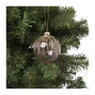 Kerstbal met glitter - roze - 8 cm