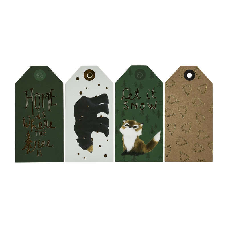 Cadeaulabels kerst - groen - set van 8