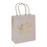Cadeatasje met tekst- roze/goud - 18x21 cm 