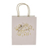 Cadeatasje met tekst- roze/goud - 18x21 cm 