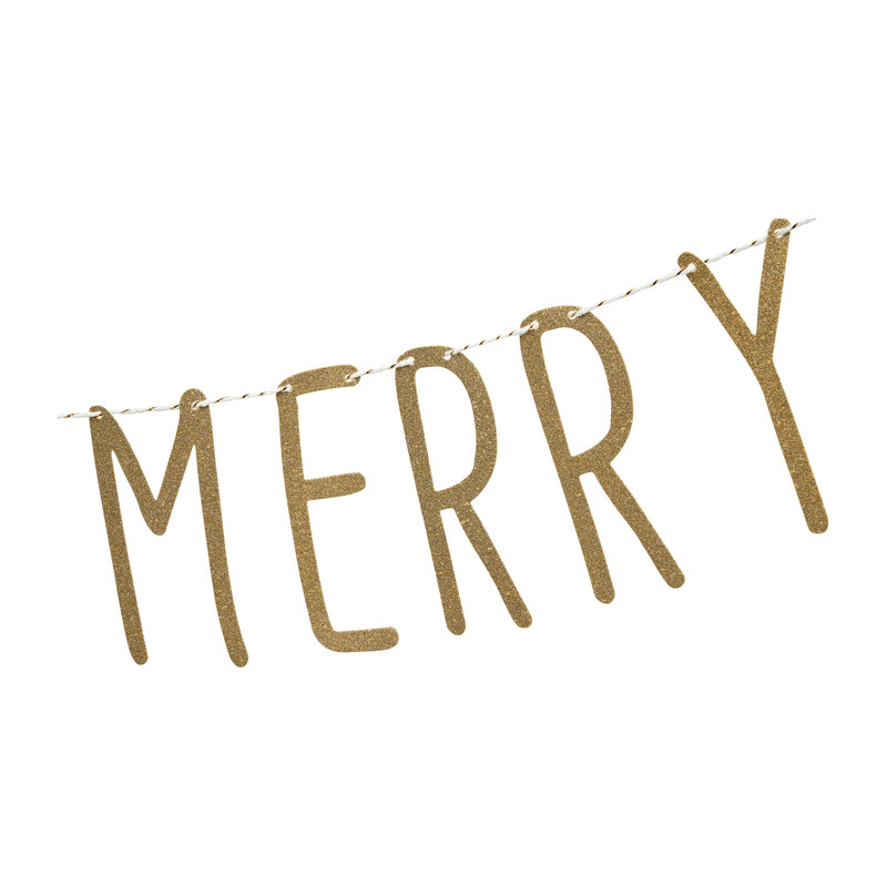 Tekstslinger kerst - goud - 2 m 