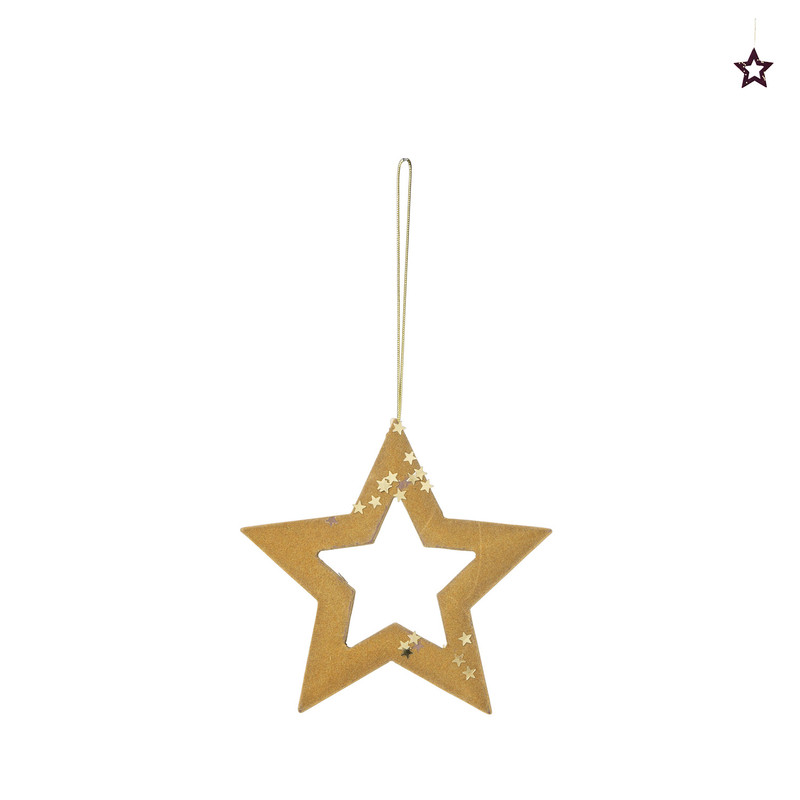 Kersthanger open ster - diverse kleuren - ø12 cm