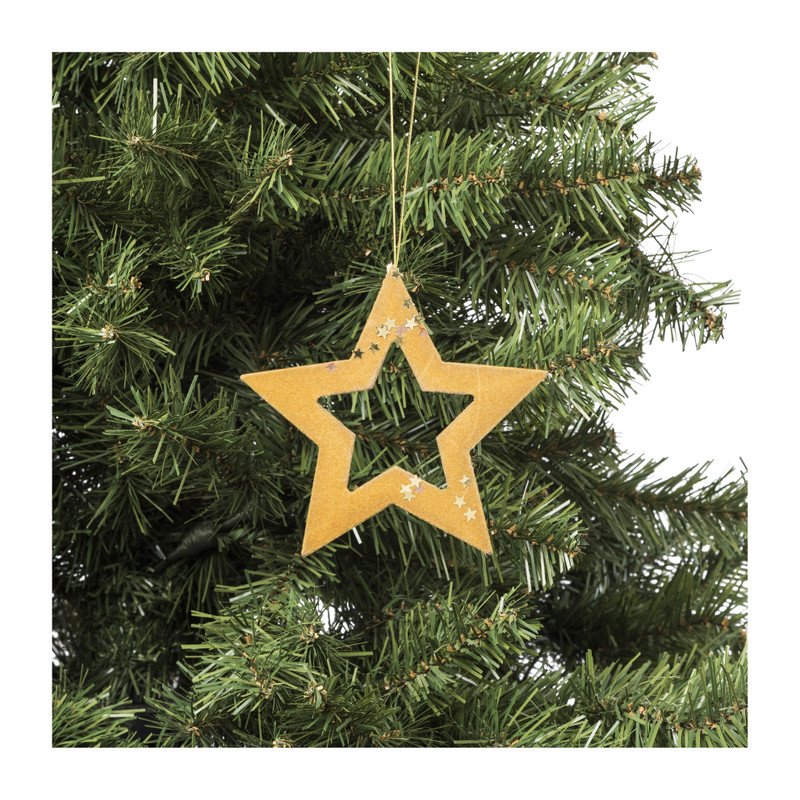 Kersthanger open ster - diverse kleuren - ø12 cm