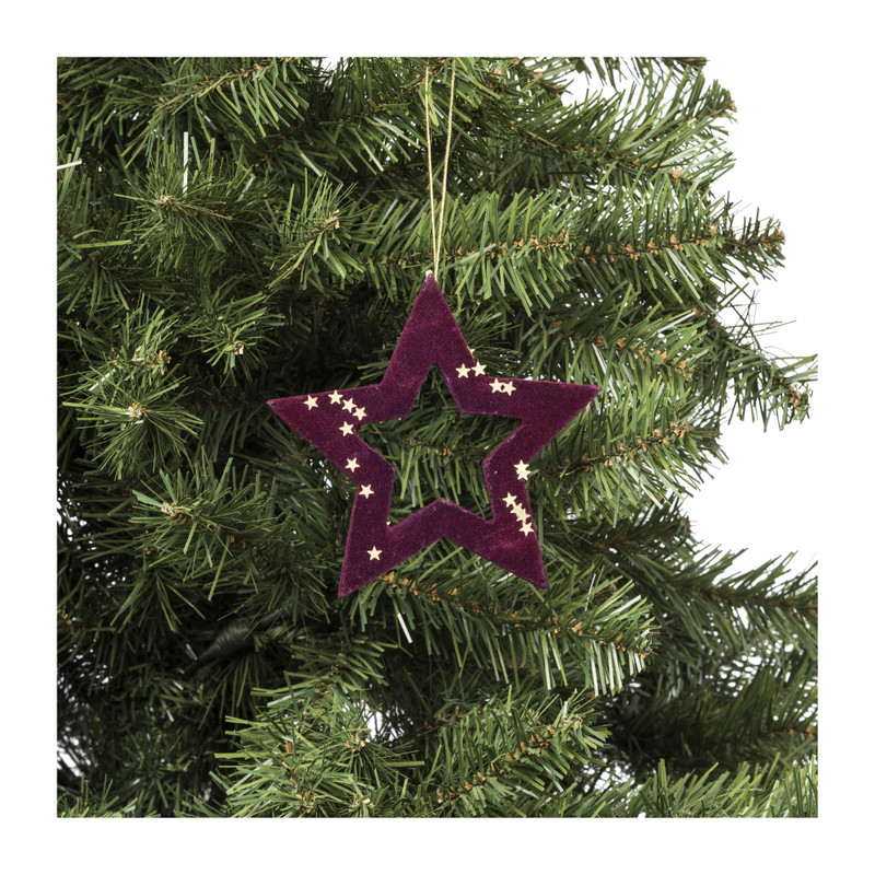 Kersthanger open ster - diverse kleuren - ø12 cm