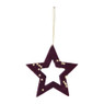 Kersthanger open ster - diverse kleuren - ø12 cm