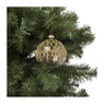 Kerstbal glitterprint - bruin - 8 cm