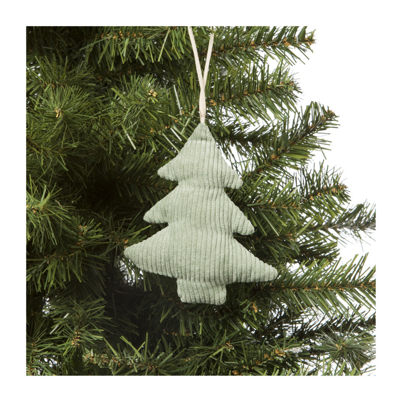 Kersthanger ribbel boom - 13x13x1.5 cm