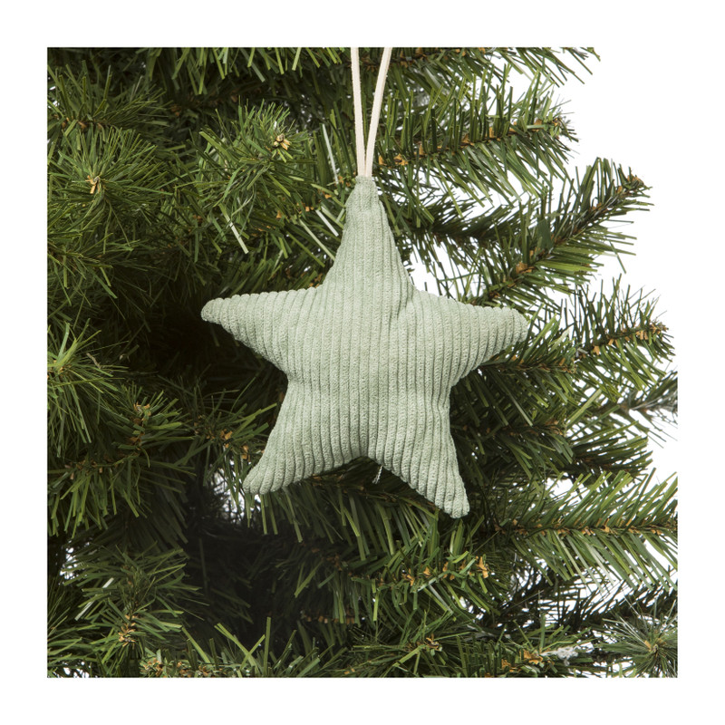 Kersthanger ribbel ster - 13x13x1.5 cm