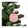 Kerstbal met pompons - rood -  ø10 cm