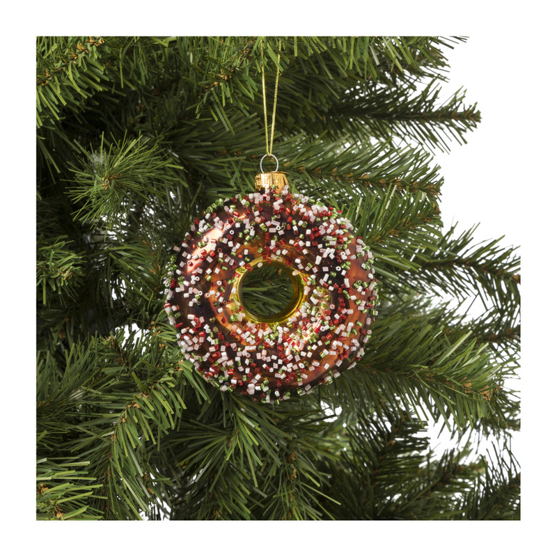 Kersthanger donut - bruin