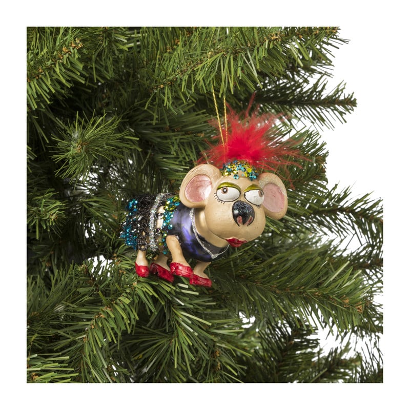 Kersthanger koala met jurk