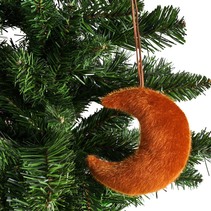 Hanger maan - cognac - 15 cm