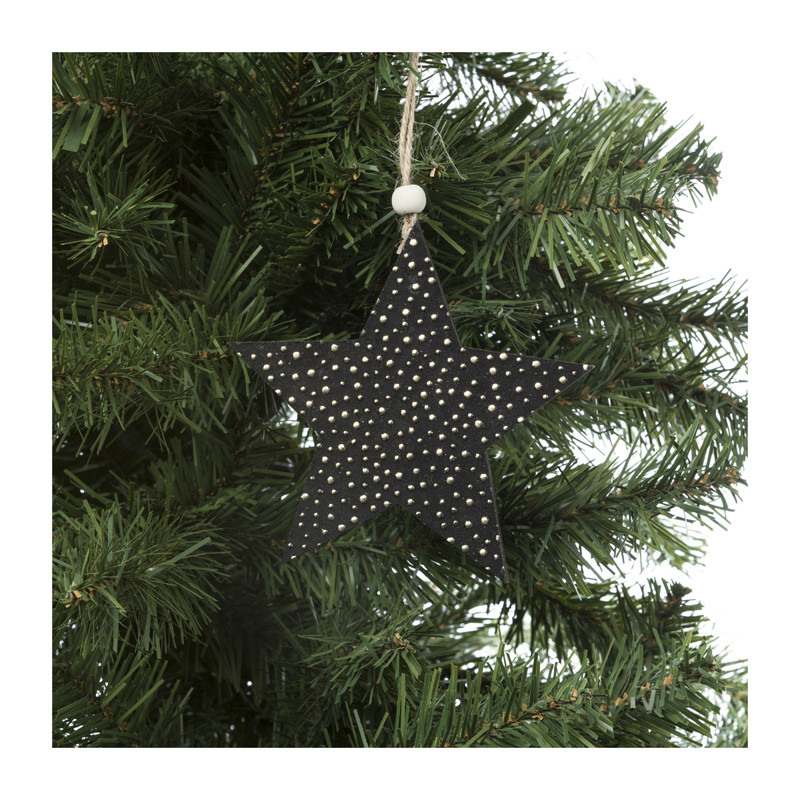 Hanger ster - zwart - 12x12x0.5 cm