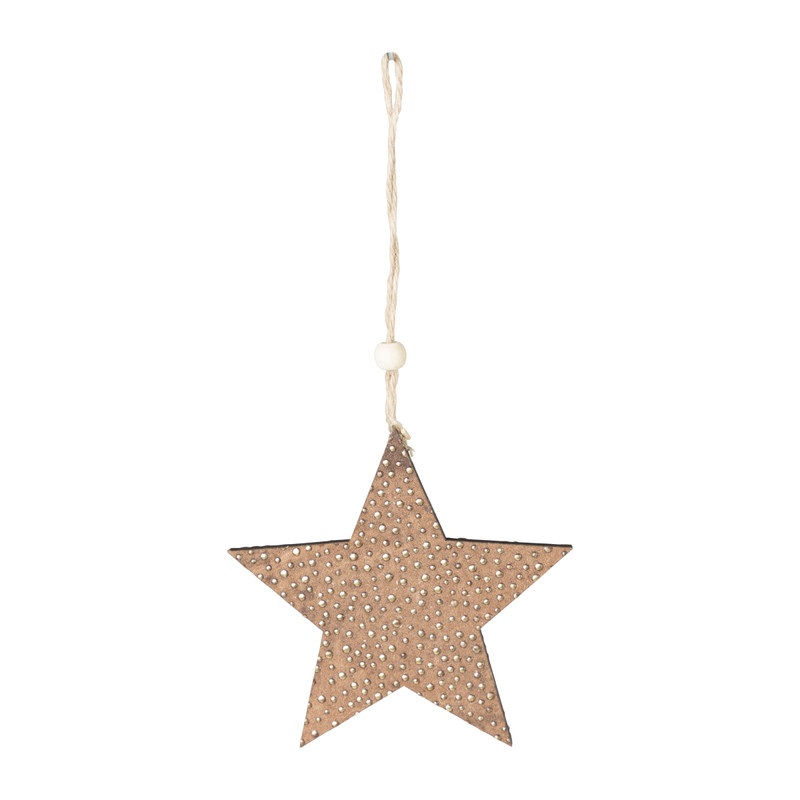 Hanger ster - bruin - 12x12x0.5 cm