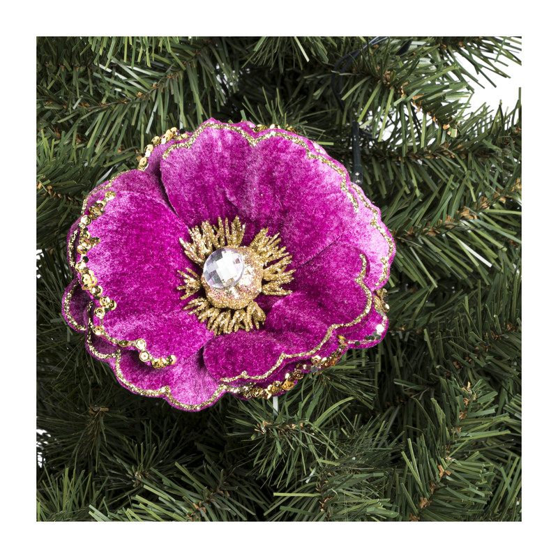 Bloem op clip - diverse kleuren - 14 cm