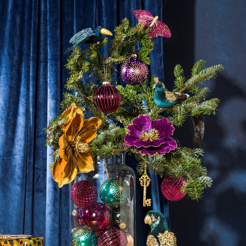 Bloem op clip - diverse kleuren - 14 cm