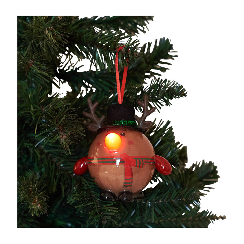 Kerstbal rendier met LED - diverse varianten - Ø11,3 cm