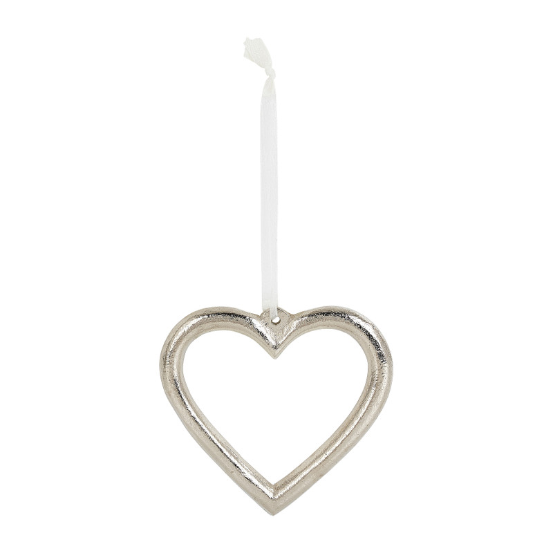 Hanger hart - zilver - 10 cm