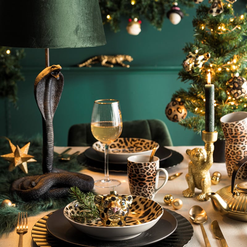 Kerstbal tijger - ø9 cm