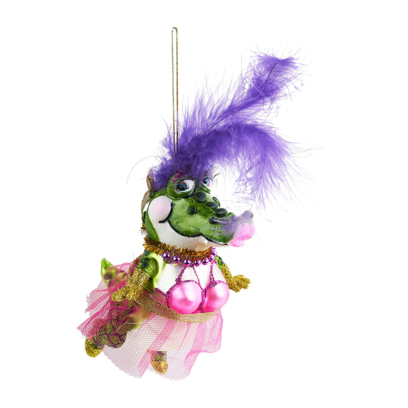 Kersthanger krokodil - 12 cm