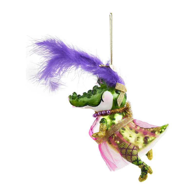 Kersthanger krokodil - 12 cm
