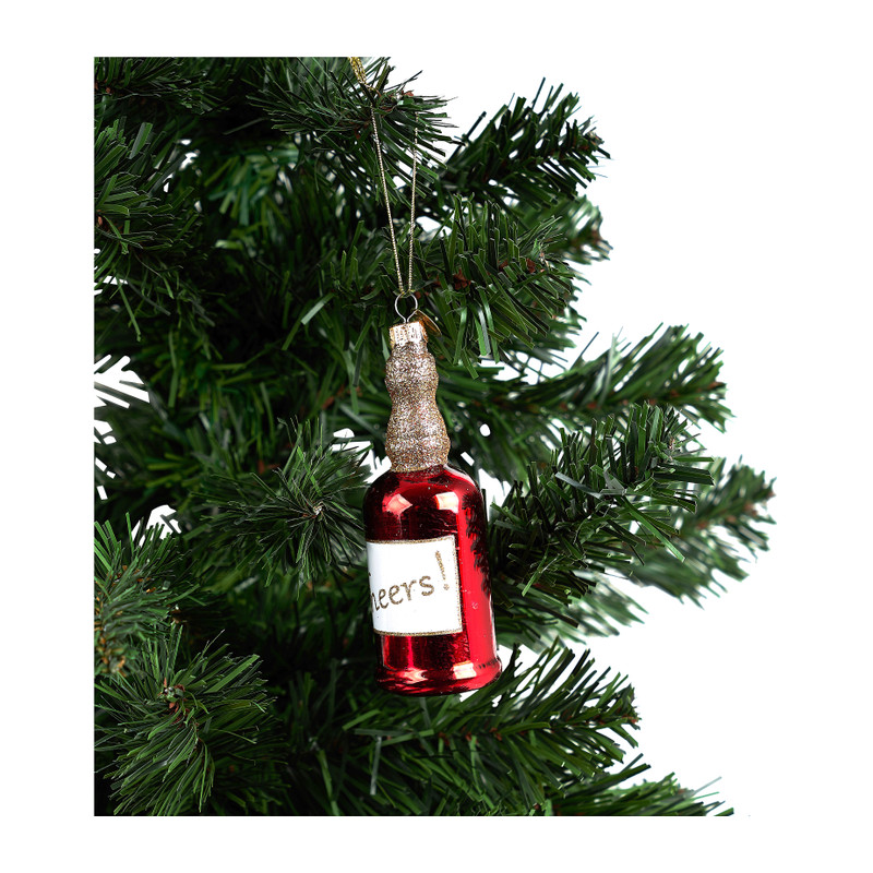 Kersthanger wijnfles - 14 cm