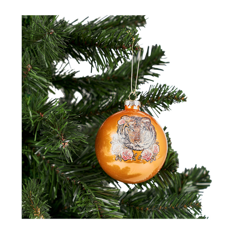 Kerstbal goud - 8 cm - glas