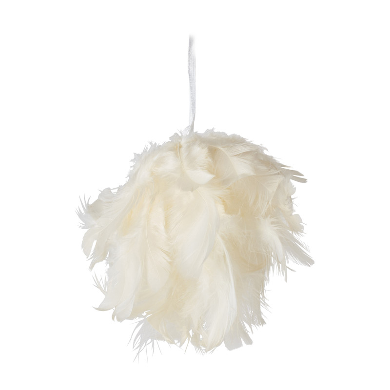 Hanger veren - wit - ø6 cm