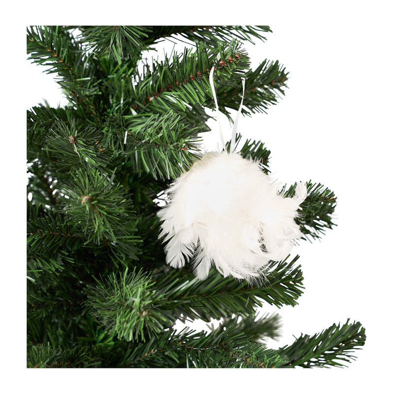 Hanger veren - wit - ø6 cm