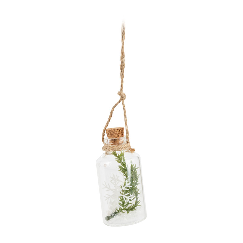 Hanger met flesje - glas - 12 cm