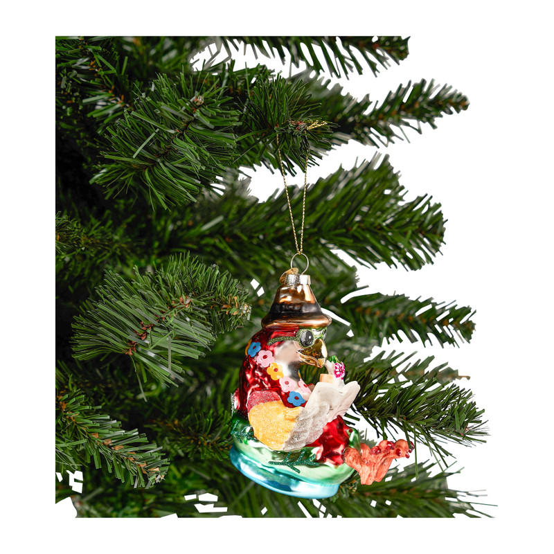 Kersthanger papegaai - 11 cm