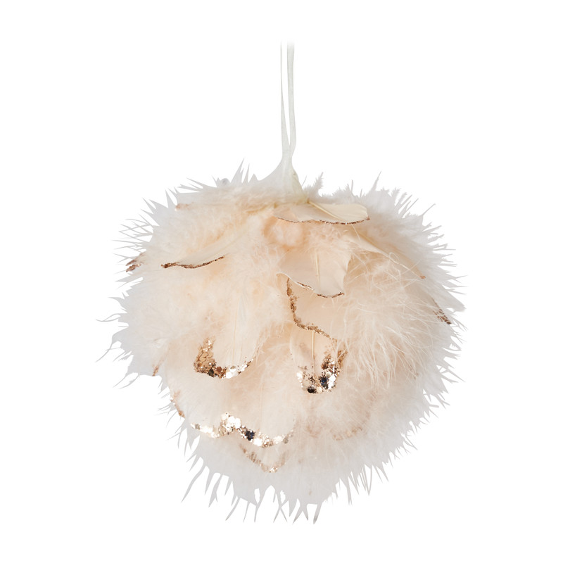 Kersthanger veren - wit - ø11 cm