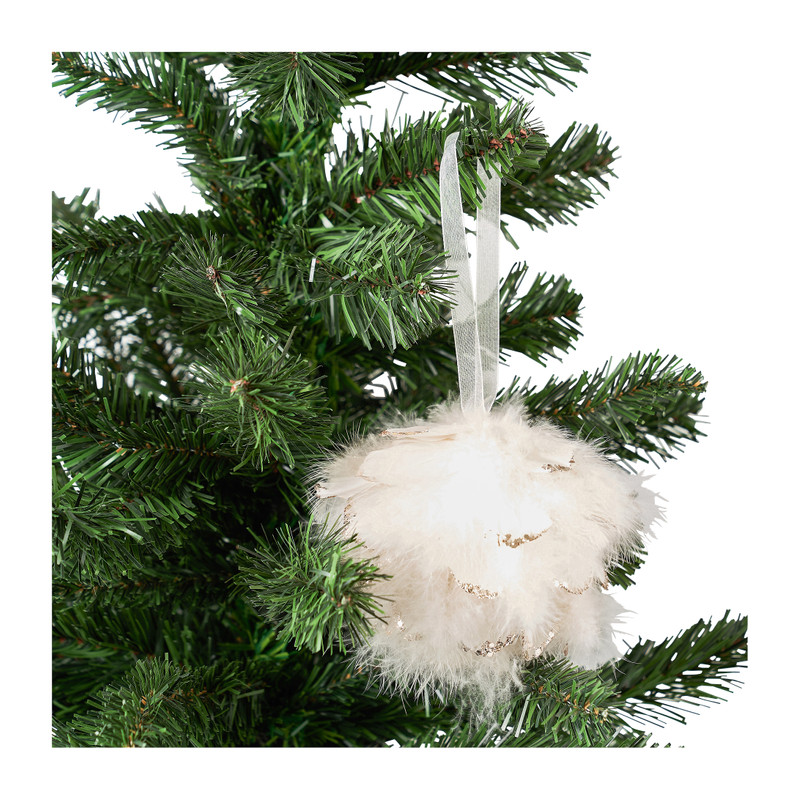 Kersthanger veren - wit - ø11 cm
