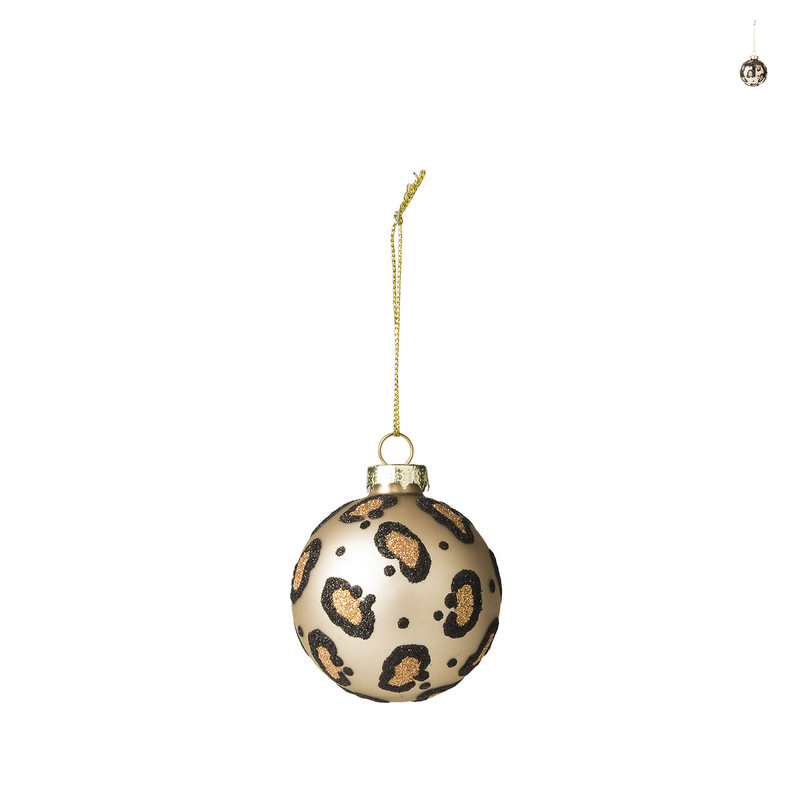 Kerstbal luipaard - diverse varianten - 7 cm